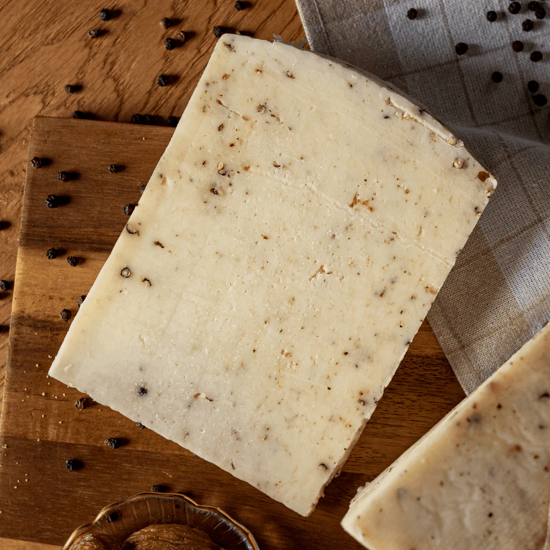 Cretan Graviera with Three Peppers – 3-Month Aged Sheep & Goat Cheese from Crete (200g) - Image 2
