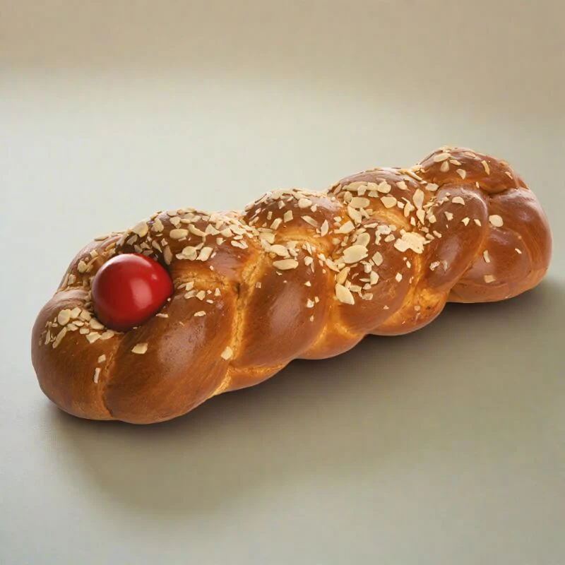 Traditional Greek Easter Tsoureki with Red Egg (500g) - Image 2