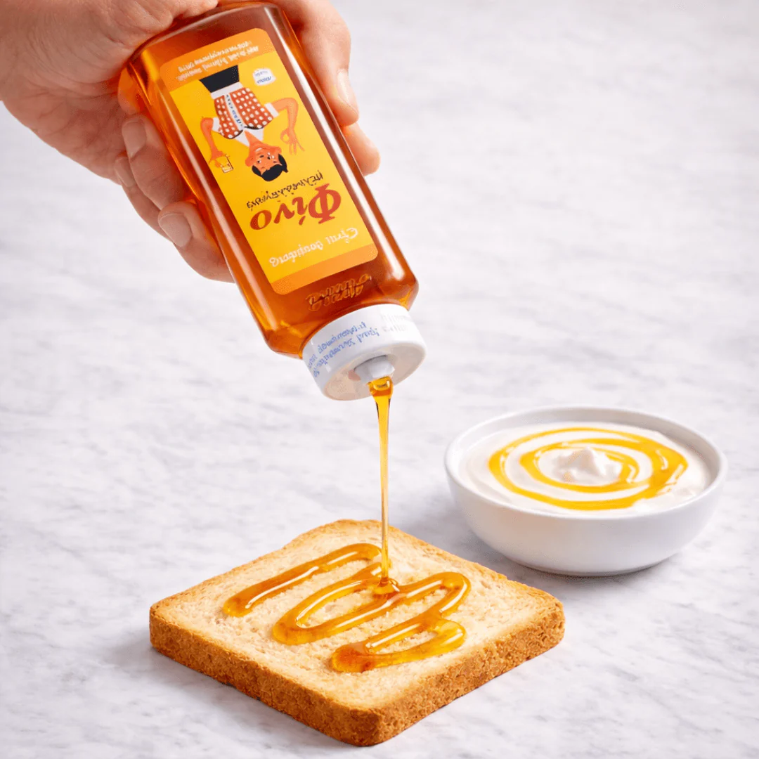 Attiki Fino Greek Forest Honey – smooth everyday honey in squeeze tubes | 4×470g - Image 2