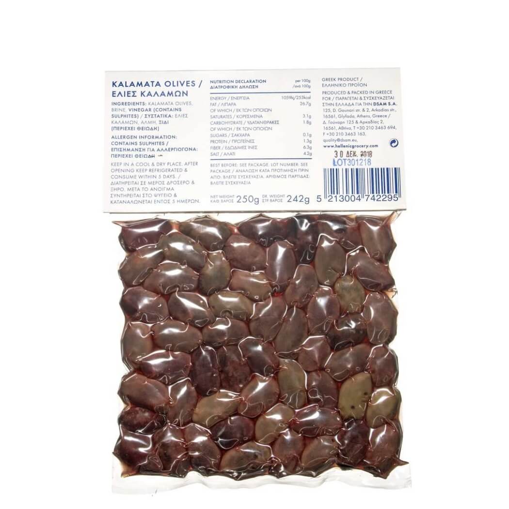 Kalamata Variety Olives in Vacuum 250gr - Hellenic Grocery - Image 2