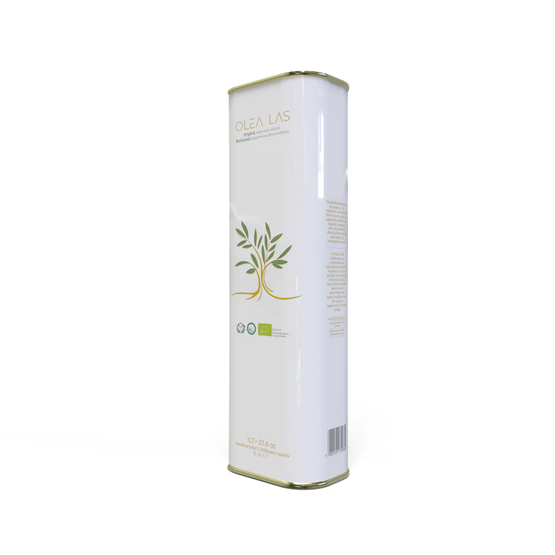 Olea Las – Organic Extra Virgin Olive Oil from Laconia (Koroneiki Monovarietal) – 1000ml Tin - Image 3