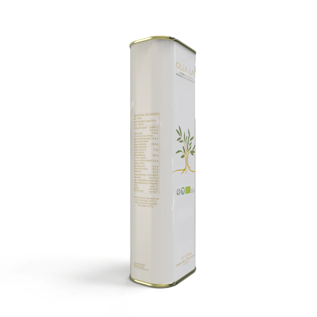 Olea Las – Organic Extra Virgin Olive Oil from Laconia (Koroneiki Monovarietal) – 1000ml Tin - Image 4