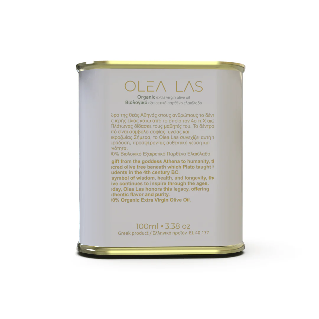 Olea Las Organic Extra Virgin Olive Oil – Laconia Peloponnese (100ml Travel Edition) - Image 2