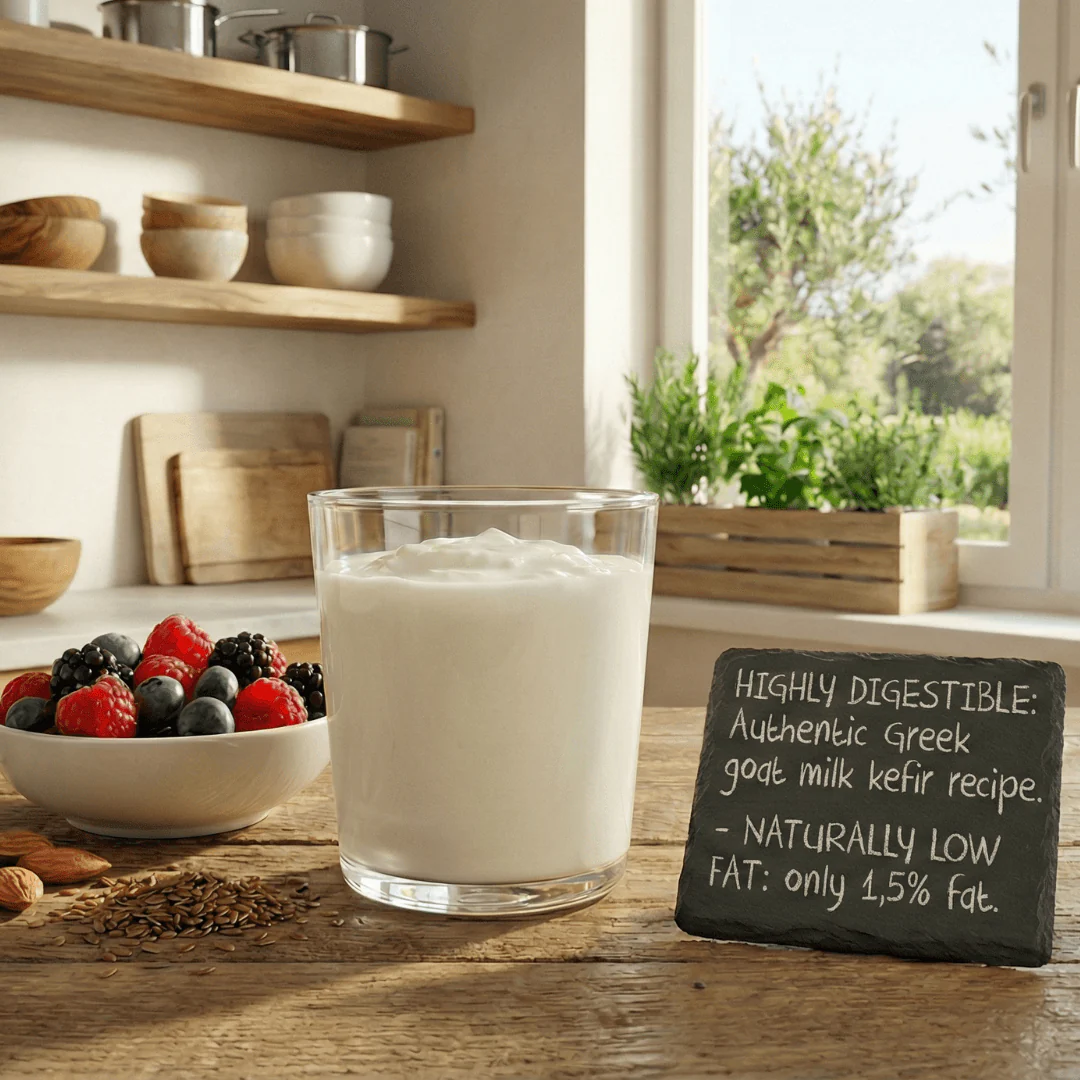 Organic Greek Goat Kefir 1.5% Fat – Naturally Digestible & Light (1L) - Image 2