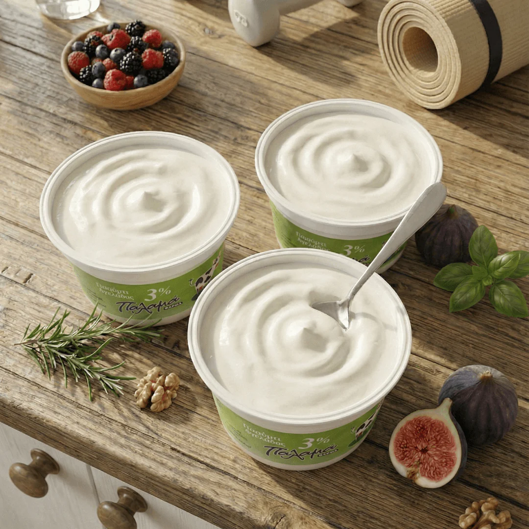 Traditional Greek Strained Cow Yogurt 3% – Naturally Thick, High Protein & Low Fat (3×200g) - Image 2