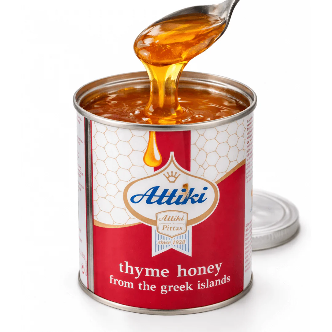 Attiki Greek Thyme Honey – bold island aroma for yogurt, tea & baking | 1kg Tin - Image 2