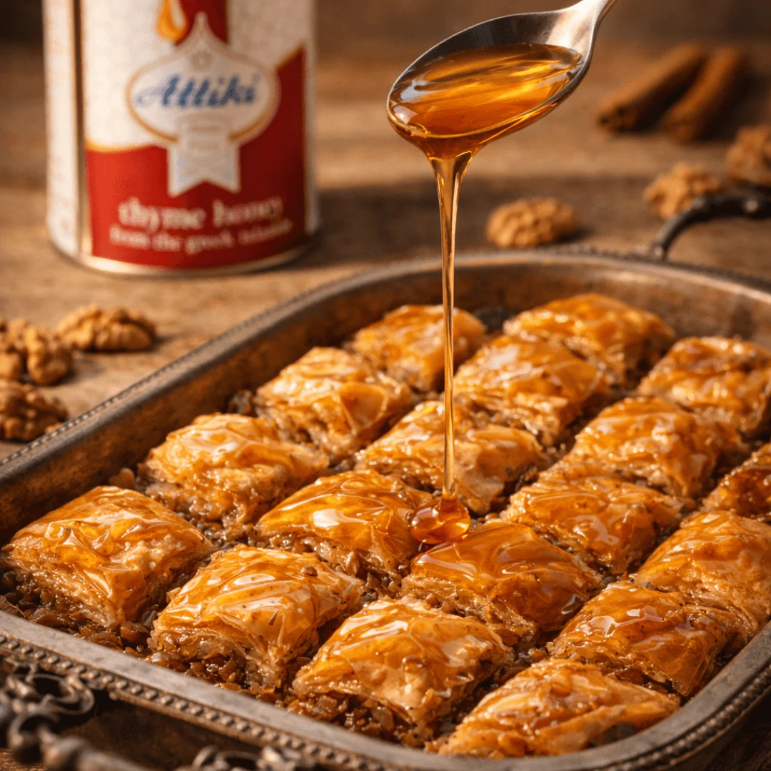 Attiki Greek Thyme Honey – bold island aroma for yogurt, tea & baking | 1kg Tin - Image 4