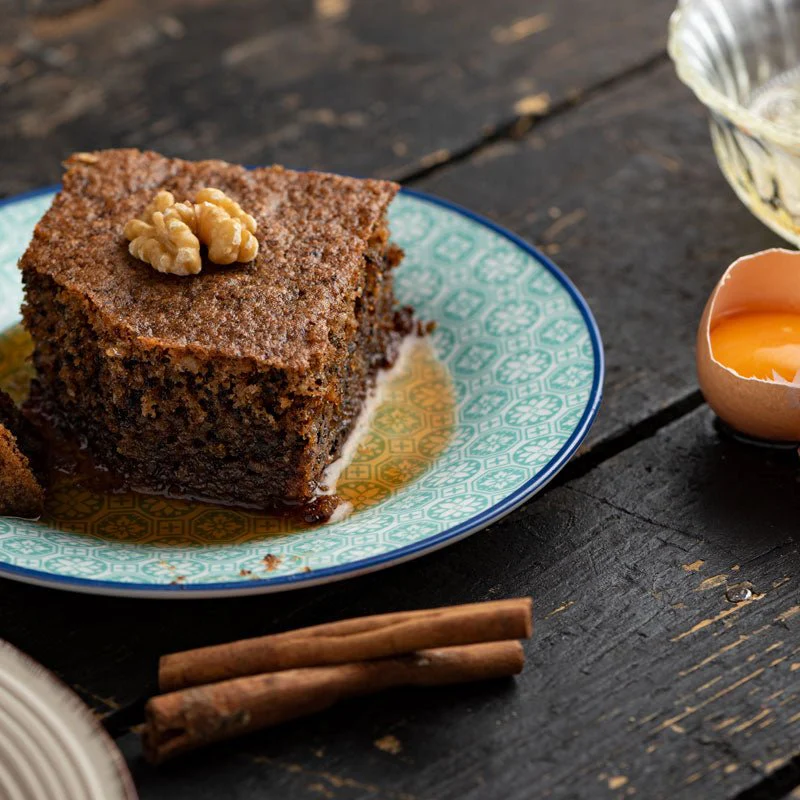 Traditional Athenian Karidopita – Walnut & Spiced Syrup Cake (1.2kg) - Image 6