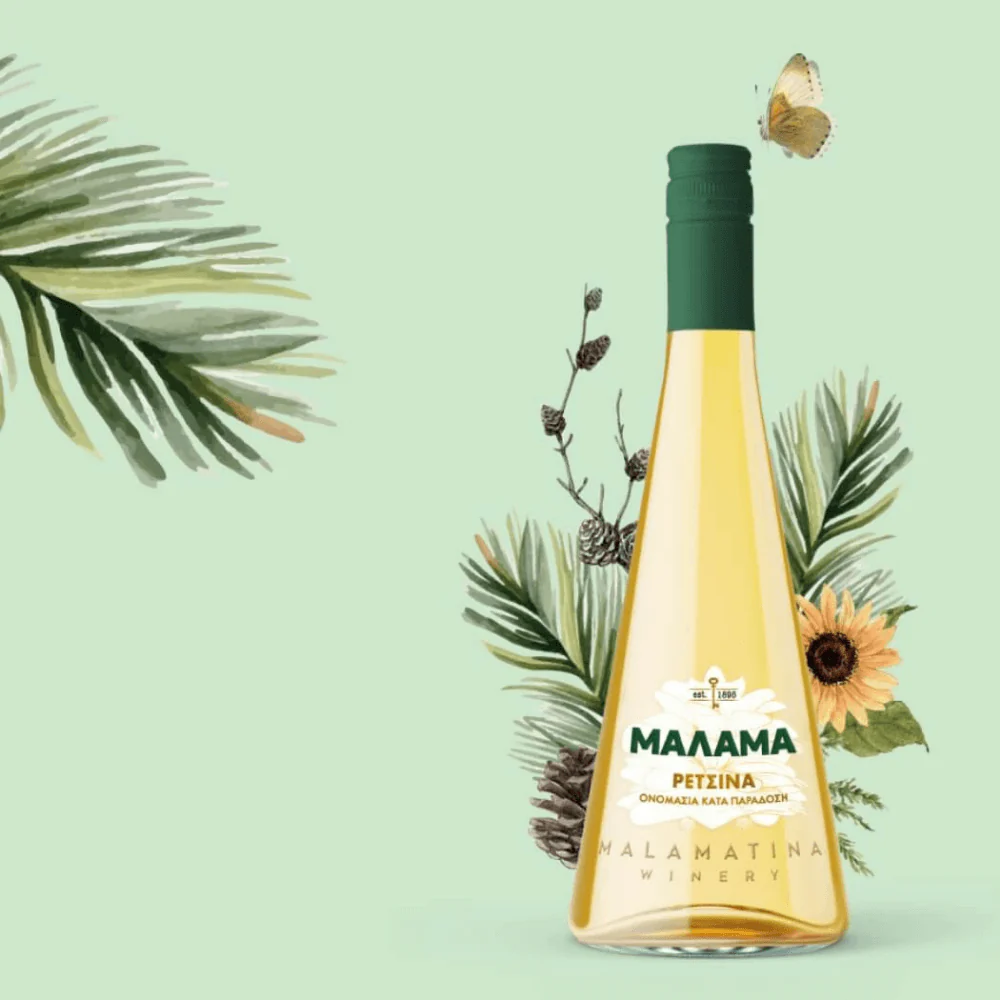 White Retsina Malama - 500ml - Malamatina - Image 2